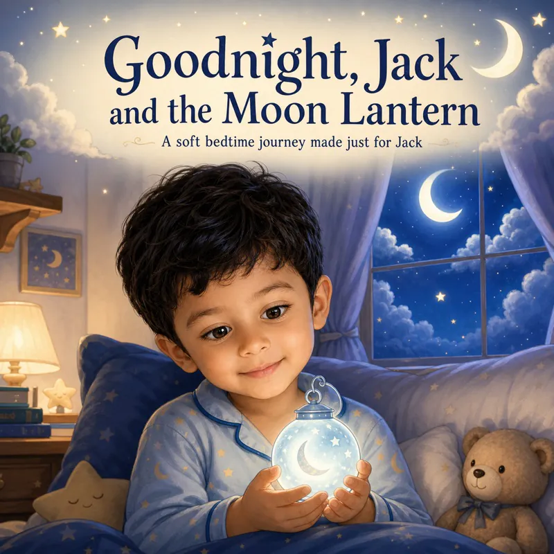 Goodnight, Jack personalized bedtime children's book in anime style
